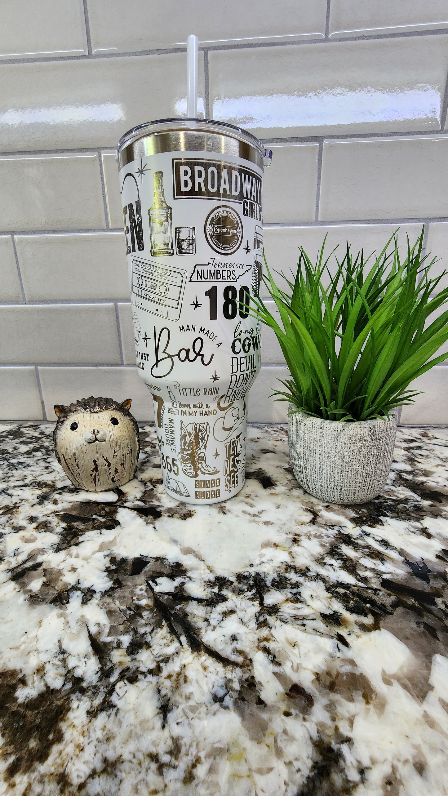 40oz Engraved Morgan Wallen Tumbler: "Whiskey Glasses & Country Classics" Edition