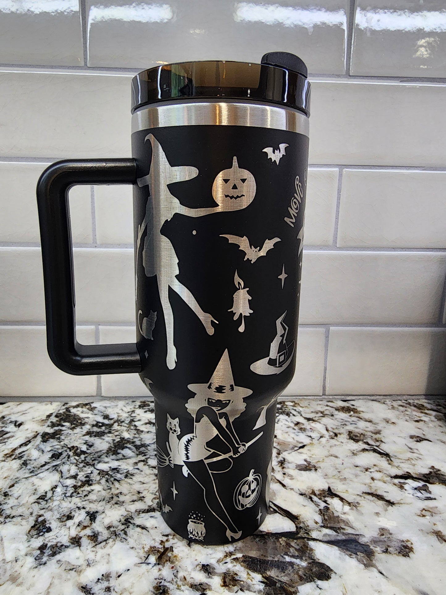 Halloween Spooky Bitch Season Witch Themed Engraved 40oz Tumbler