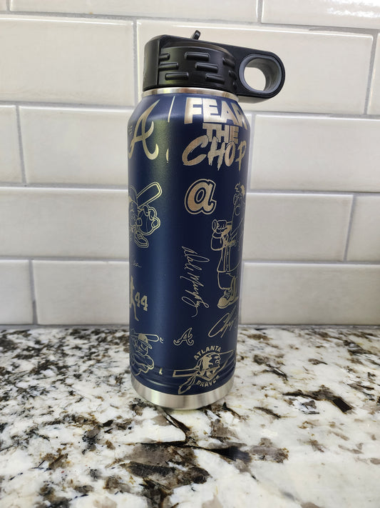 32OZ Polar Camel Atlanta Braves Blue water bottle