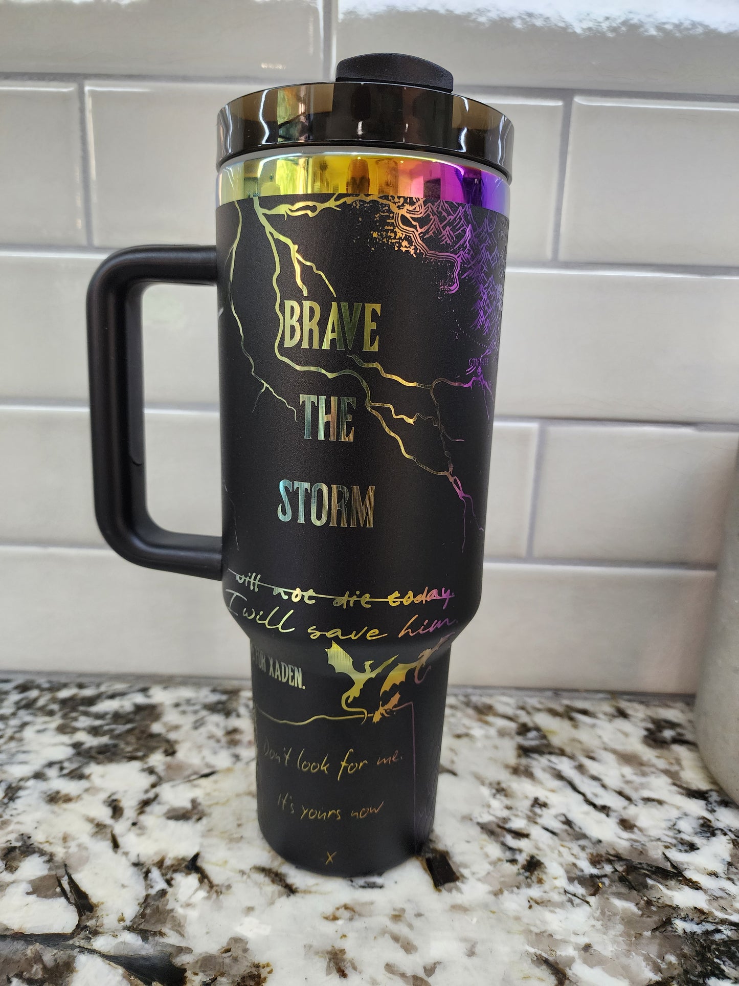 40oz Iridescent Black Onyx Storm Tumbler