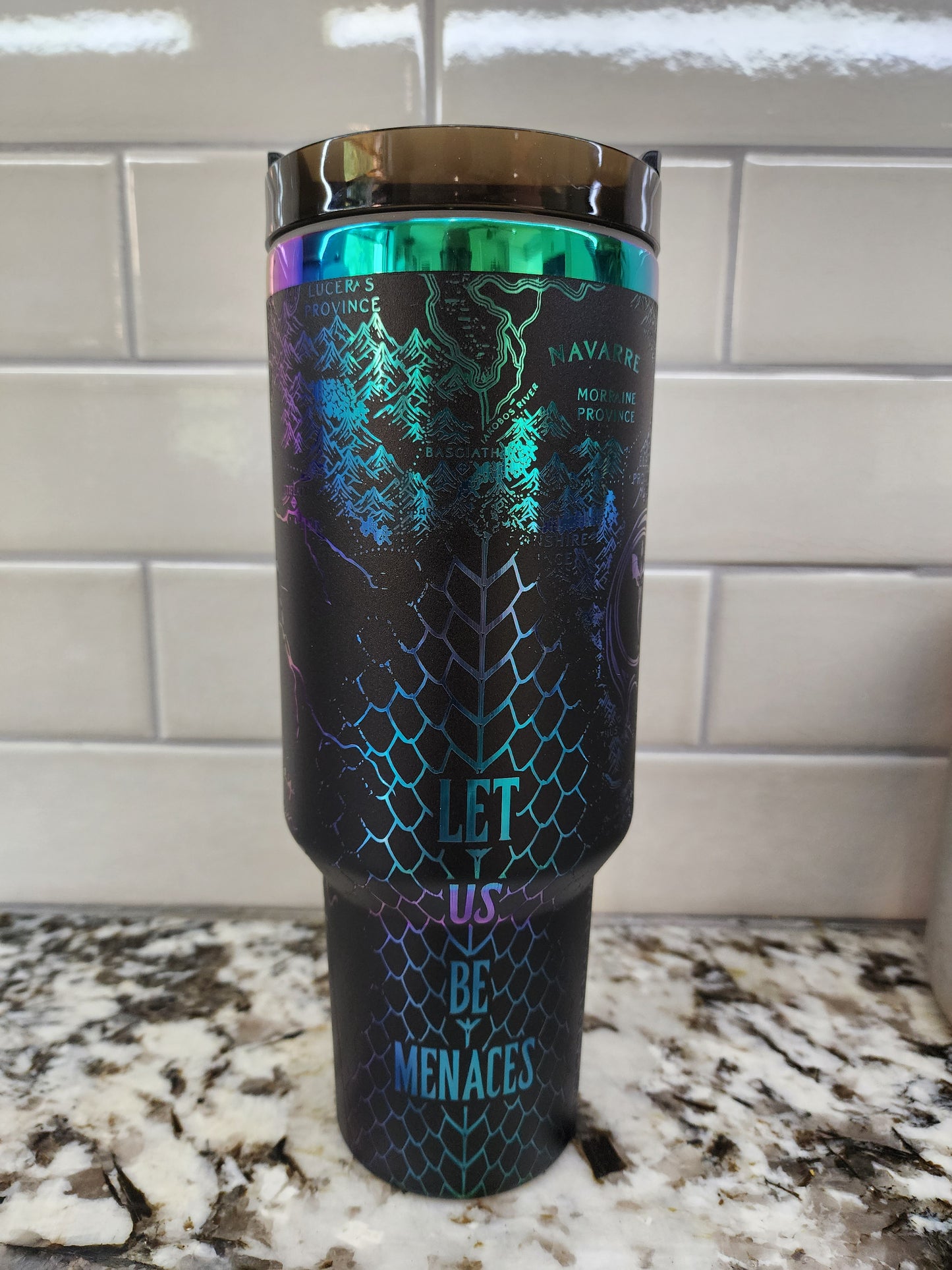 40oz Iridescent Black Onyx Storm Tumbler