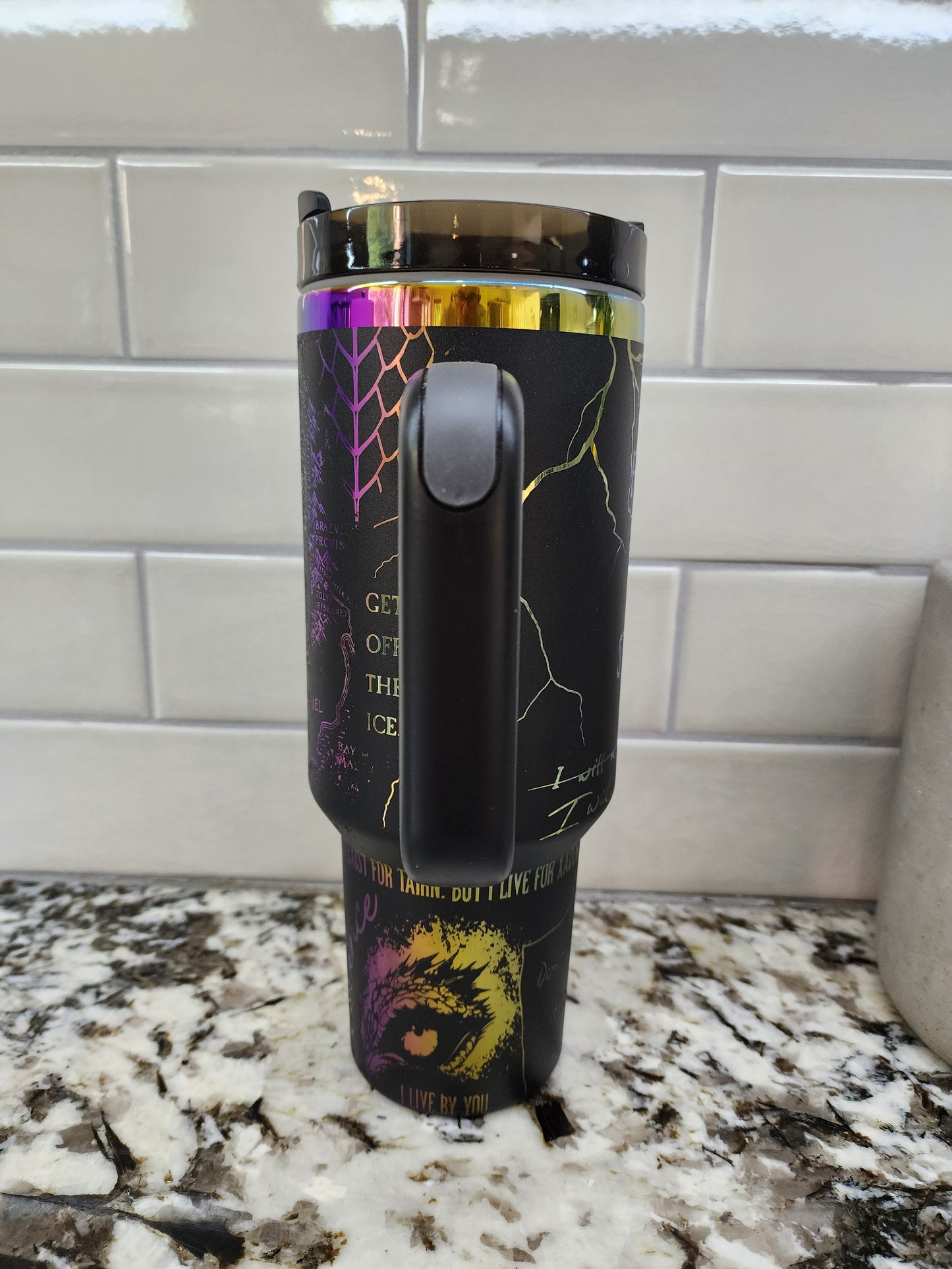 40oz Iridescent Black Onyx Storm Tumbler