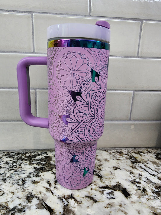 40oz Lavender Iridescent Swear tumbler