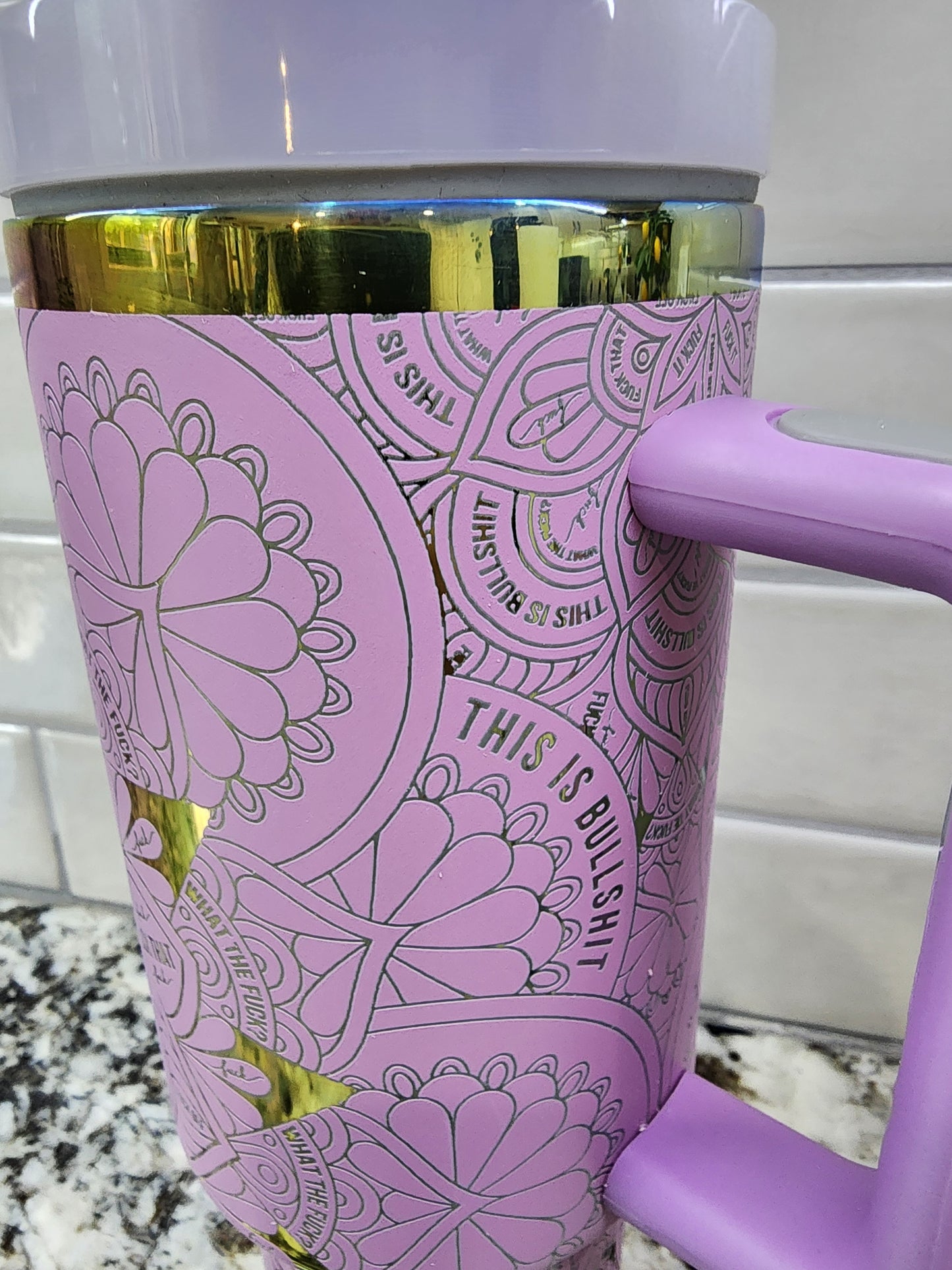 40oz Lavender Iridescent Swear tumbler