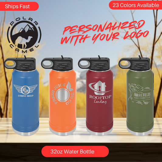 a group of water bottles sitting on top of a wooden table