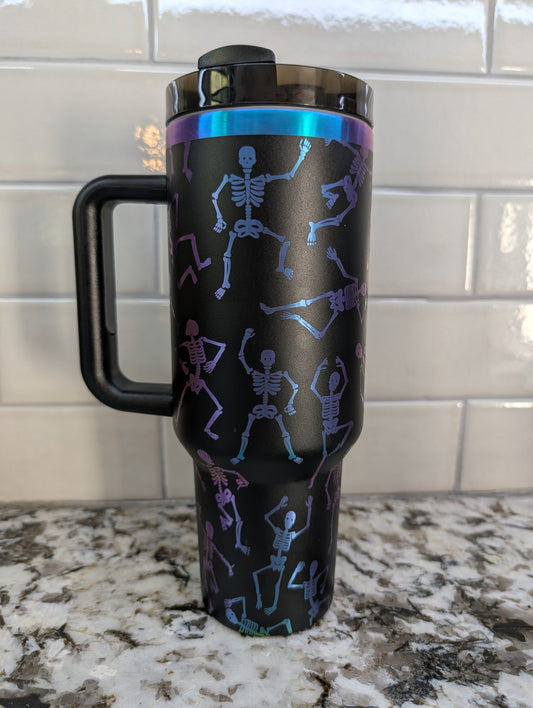 40oz Black Chroma Dancing Skeleton Tumbler