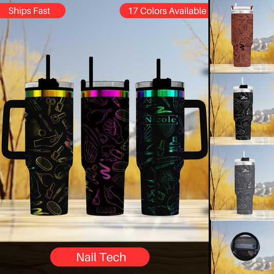 a collage of different types of travel mugs