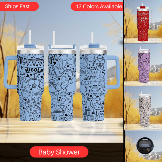 a collage of photos showing different styles of tumblers