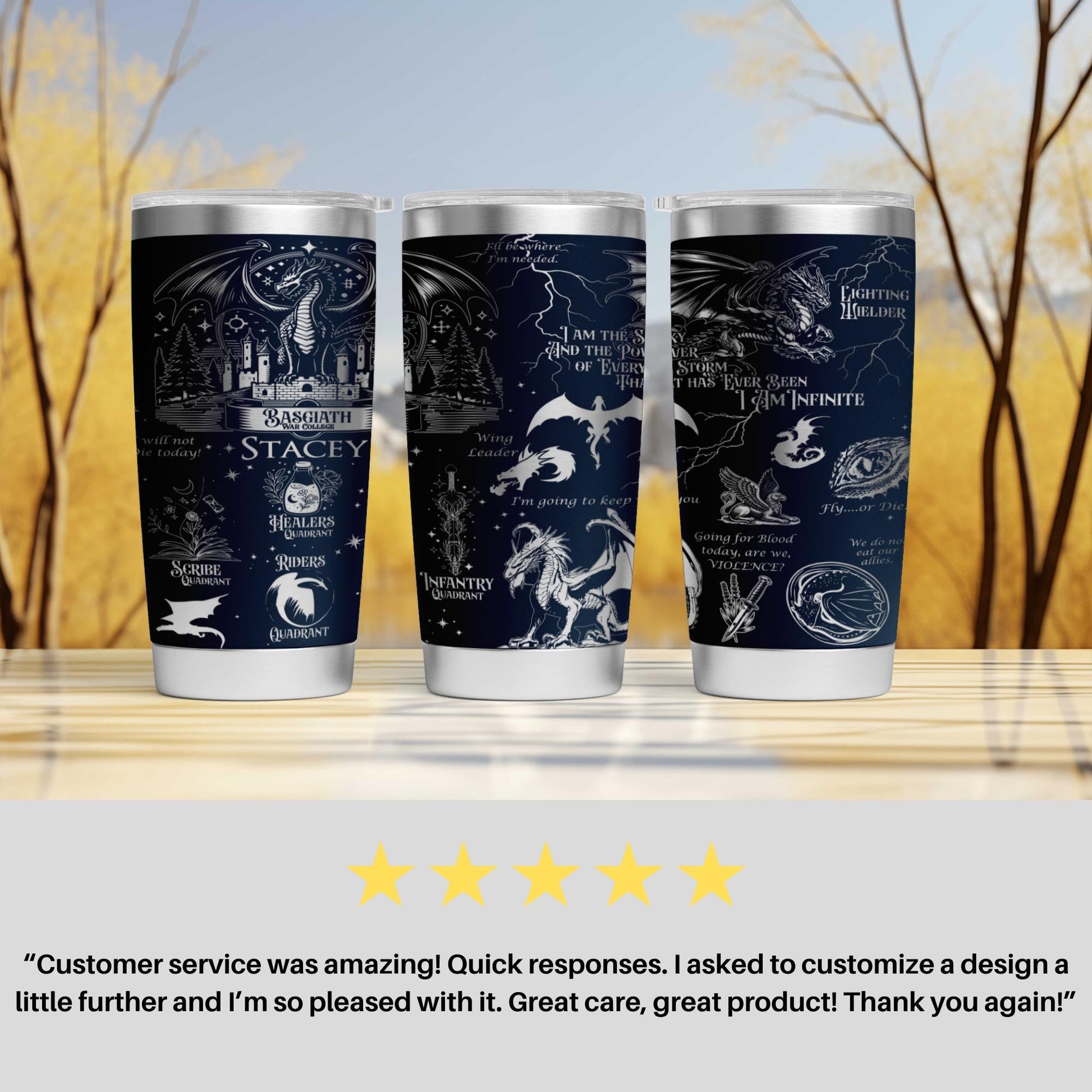 a set of three cups sitting on top of a table