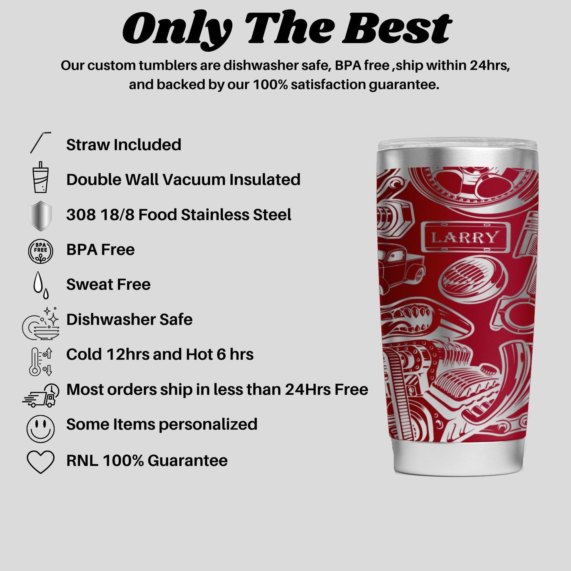 a red and white advertisement for a coffee cup