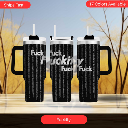 two black tumblers sitting next to each other on a table