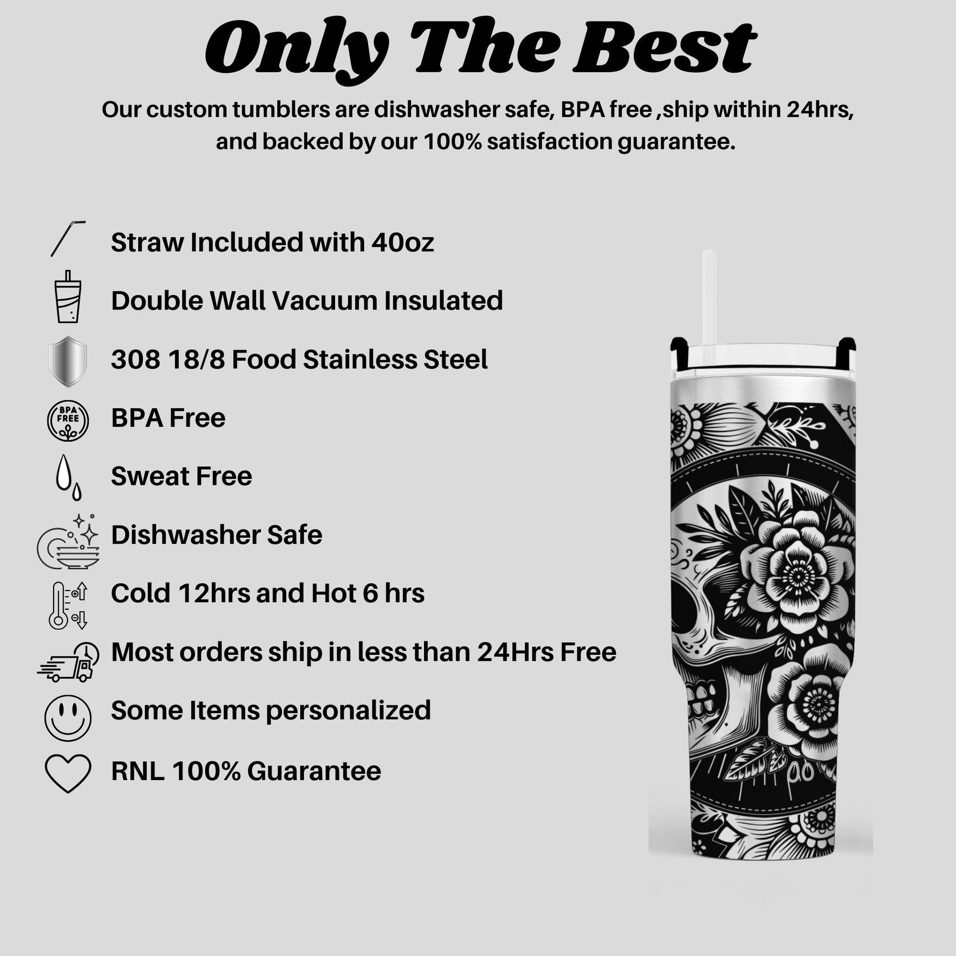 a black and white advertisement for a coffee cup