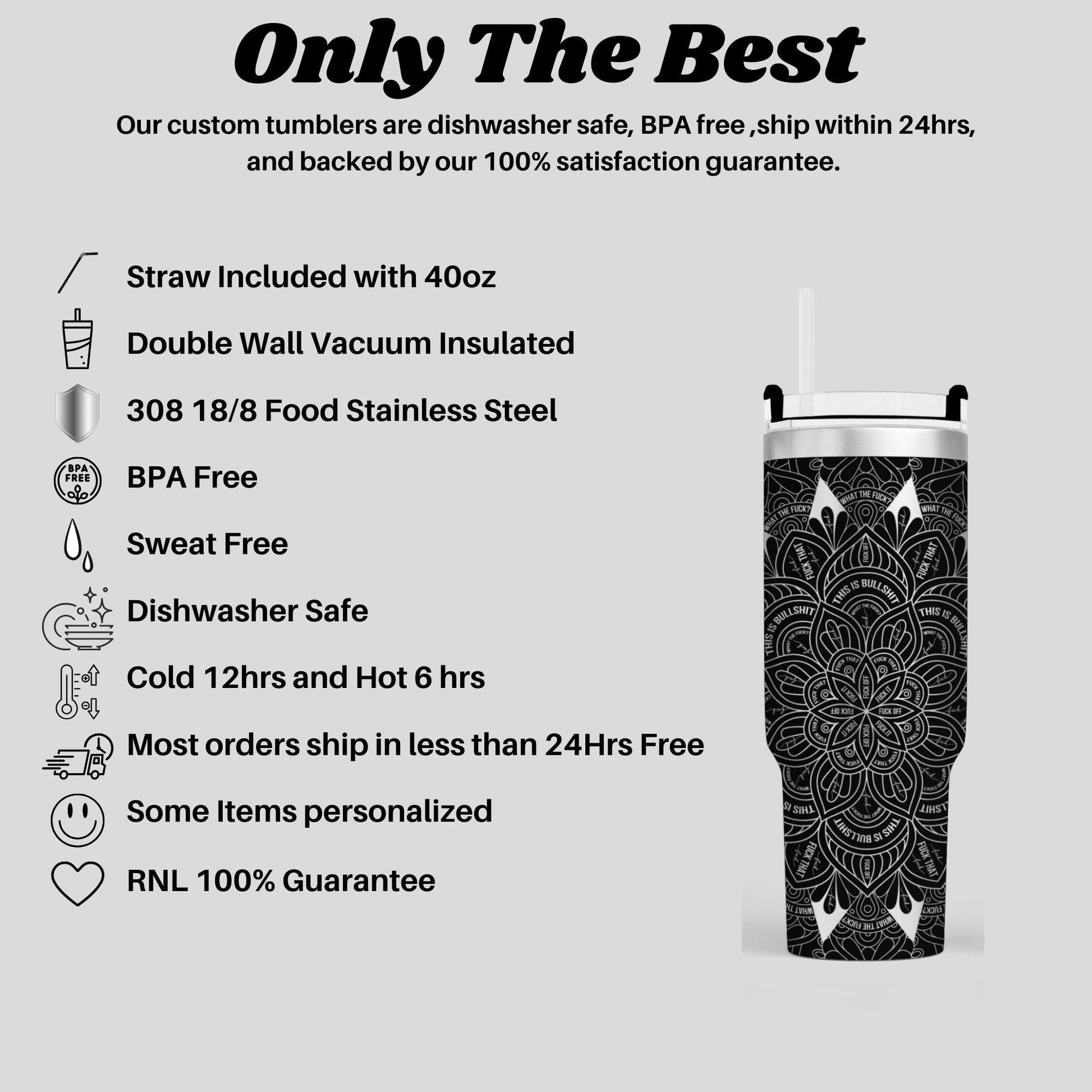 a black and white advertisement for a coffee cup