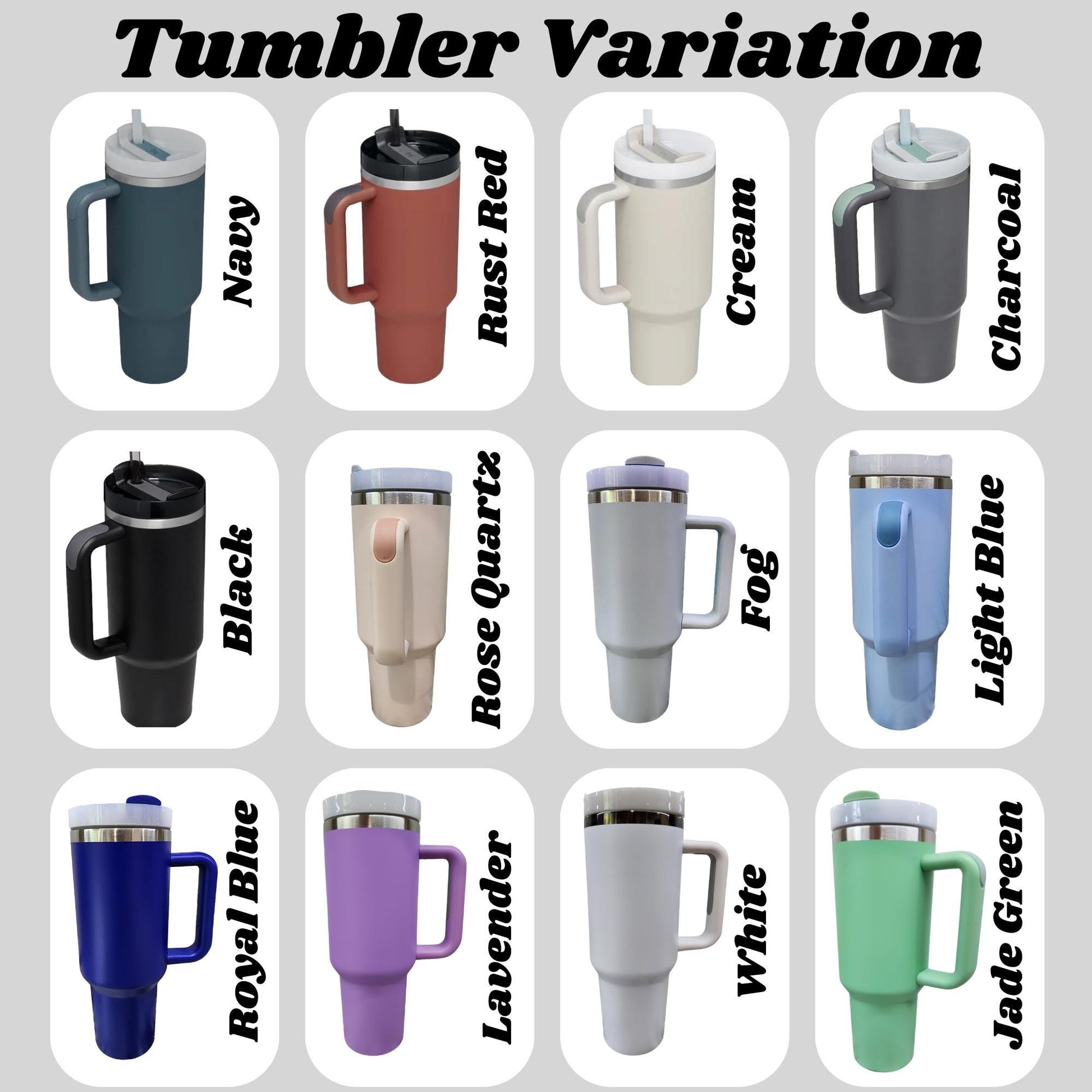 a poster with different types of tumblers on it