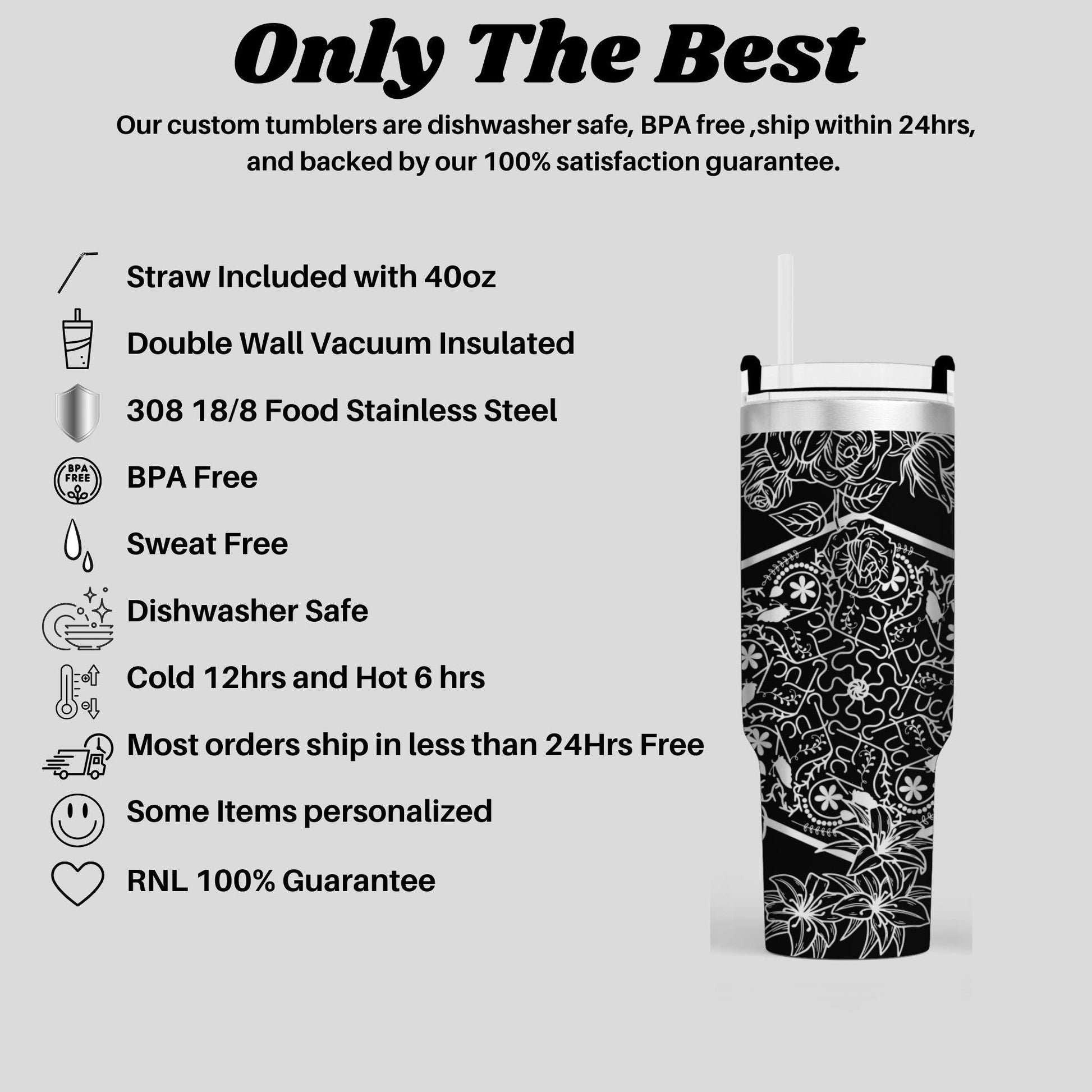 custom skull and cuss word engraved tumbler 40oz adult humor drinkware funny rude gift for her sarcastic gift idea engraved cup for friends