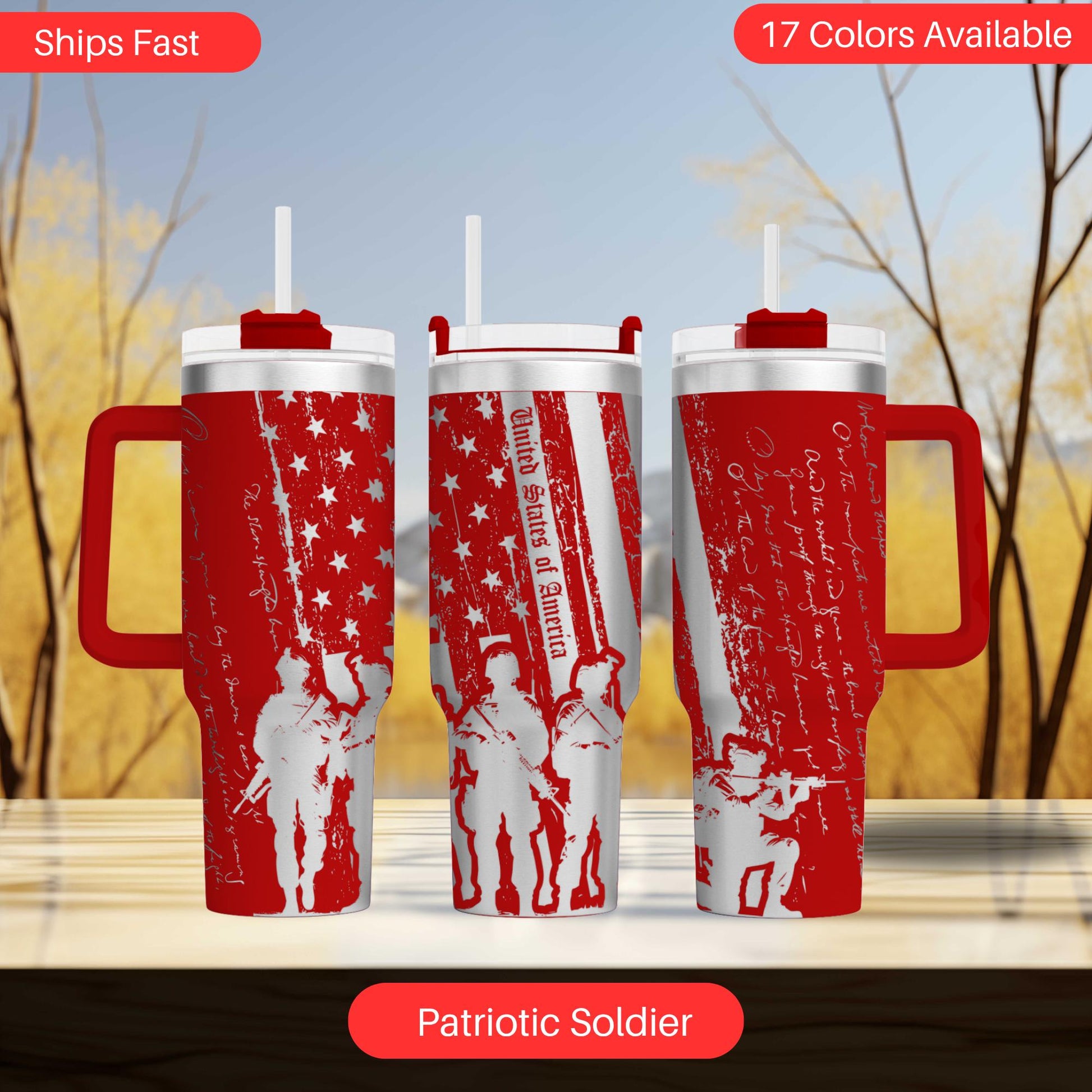 a couple of red cups sitting on top of a table