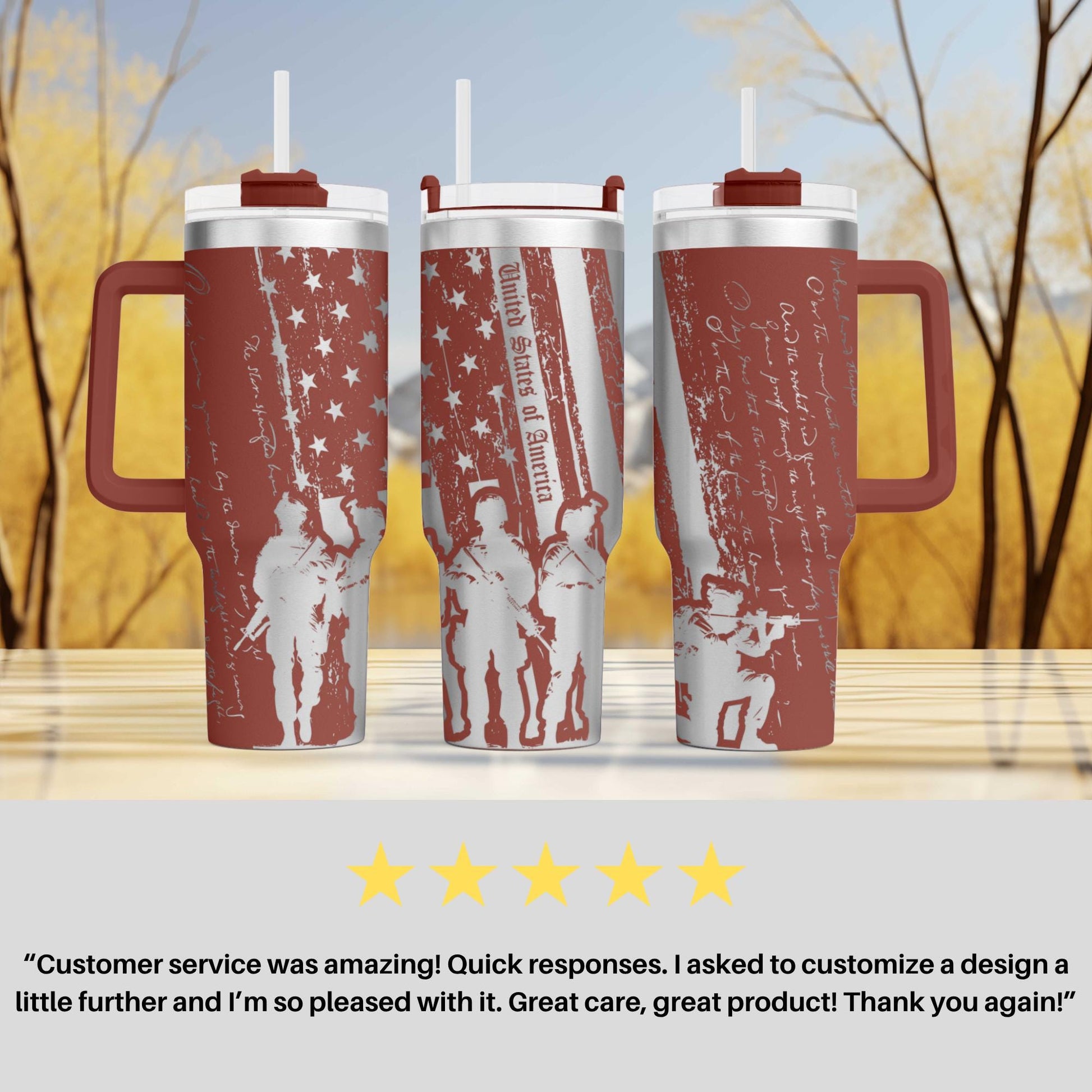 a couple of red cups sitting on top of a table