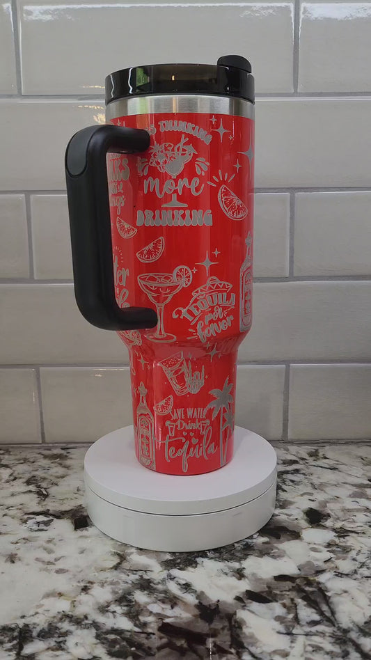 40oz Neon Red Tequila and Sunshine Tumbler