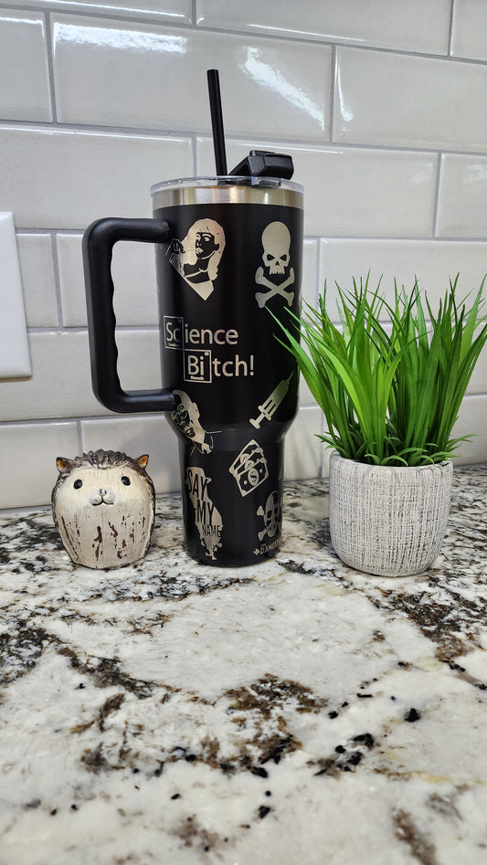 40oz Engraved Breaking Bad Tumbler: "The Blue Stuff" Edition