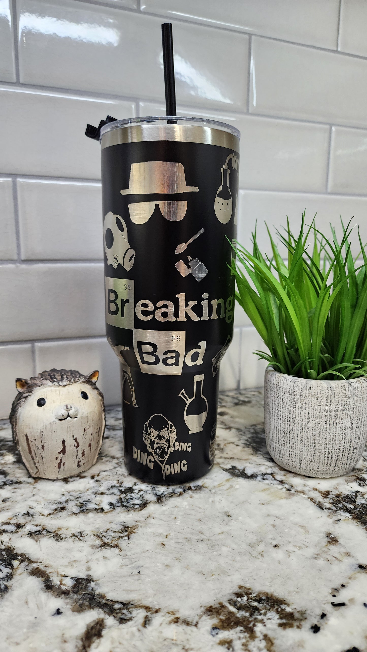 40oz Engraved Breaking Bad Tumbler: "The Blue Stuff" Edition