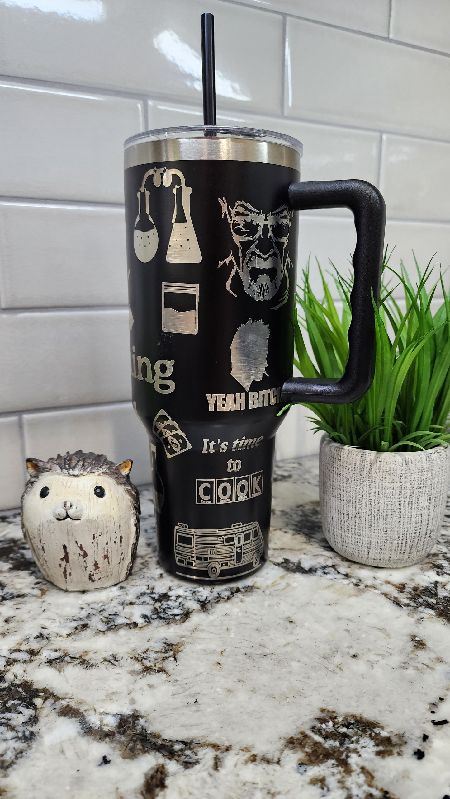 40oz Engraved Breaking Bad Tumbler: "The Blue Stuff" Edition