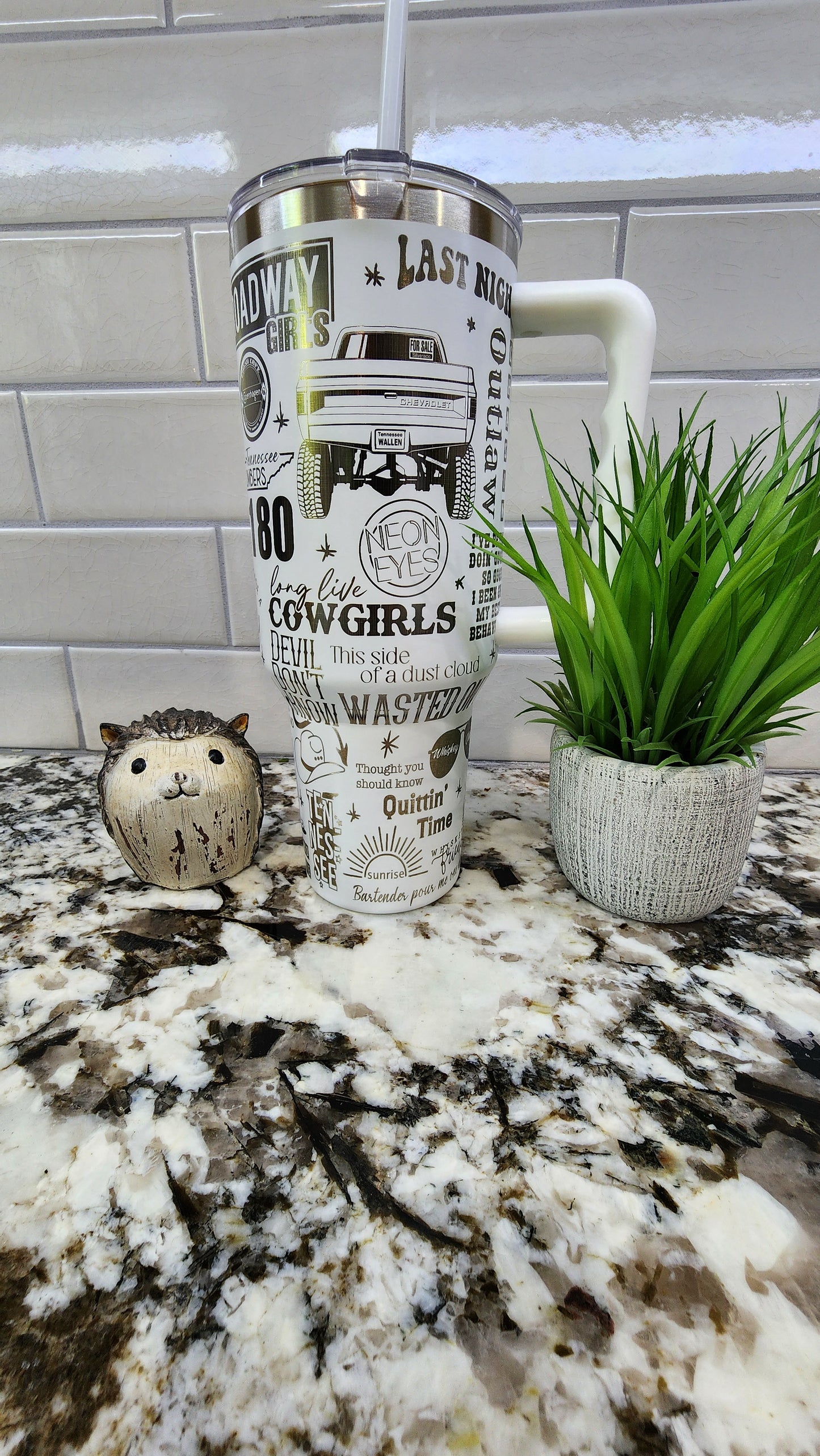 40oz Engraved Morgan Wallen Tumbler: "Whiskey Glasses & Country Classics" Edition