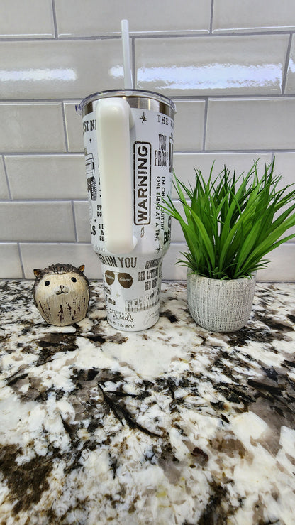 40oz Engraved Morgan Wallen Tumbler: "Whiskey Glasses & Country Classics" Edition