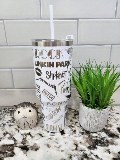 40oz Engraved Rock and Roll Tumbler: "Turn It Up to Eleven" Edition