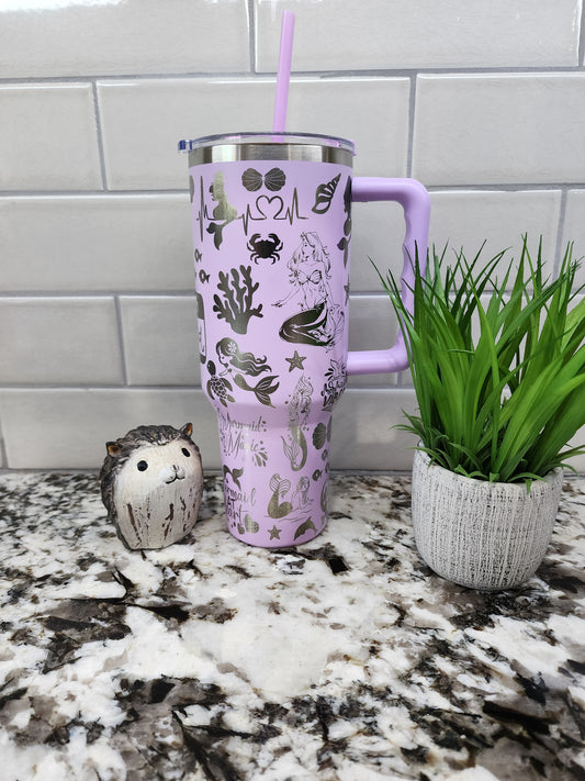 40oz Engraved Mermaid Tumbler: "Siren's Brew" Edition