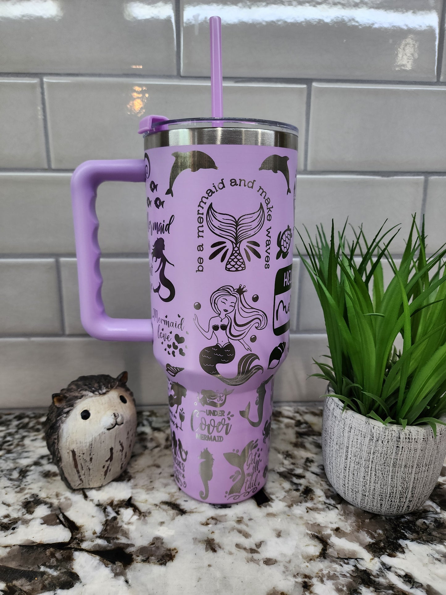 40oz Engraved Mermaid Tumbler: "Siren's Brew" Edition