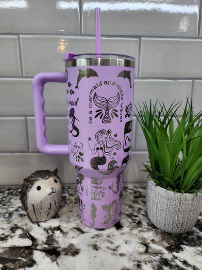 40oz Engraved Mermaid Tumbler: "Siren's Brew" Edition