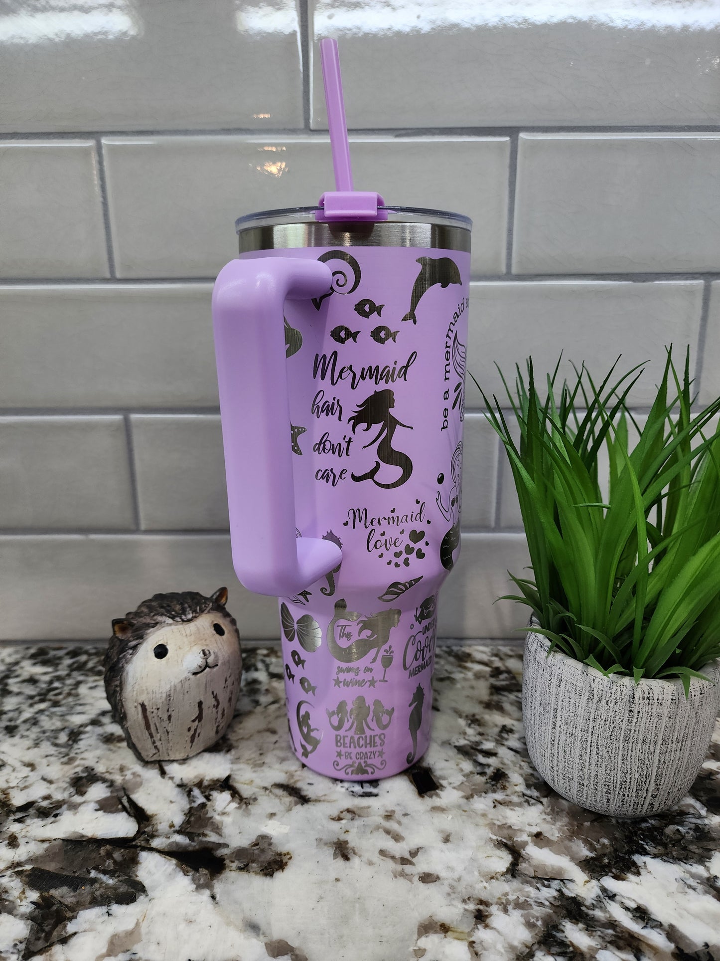40oz Engraved Mermaid Tumbler: "Siren's Brew" Edition