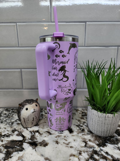 40oz Engraved Mermaid Tumbler: "Siren's Brew" Edition