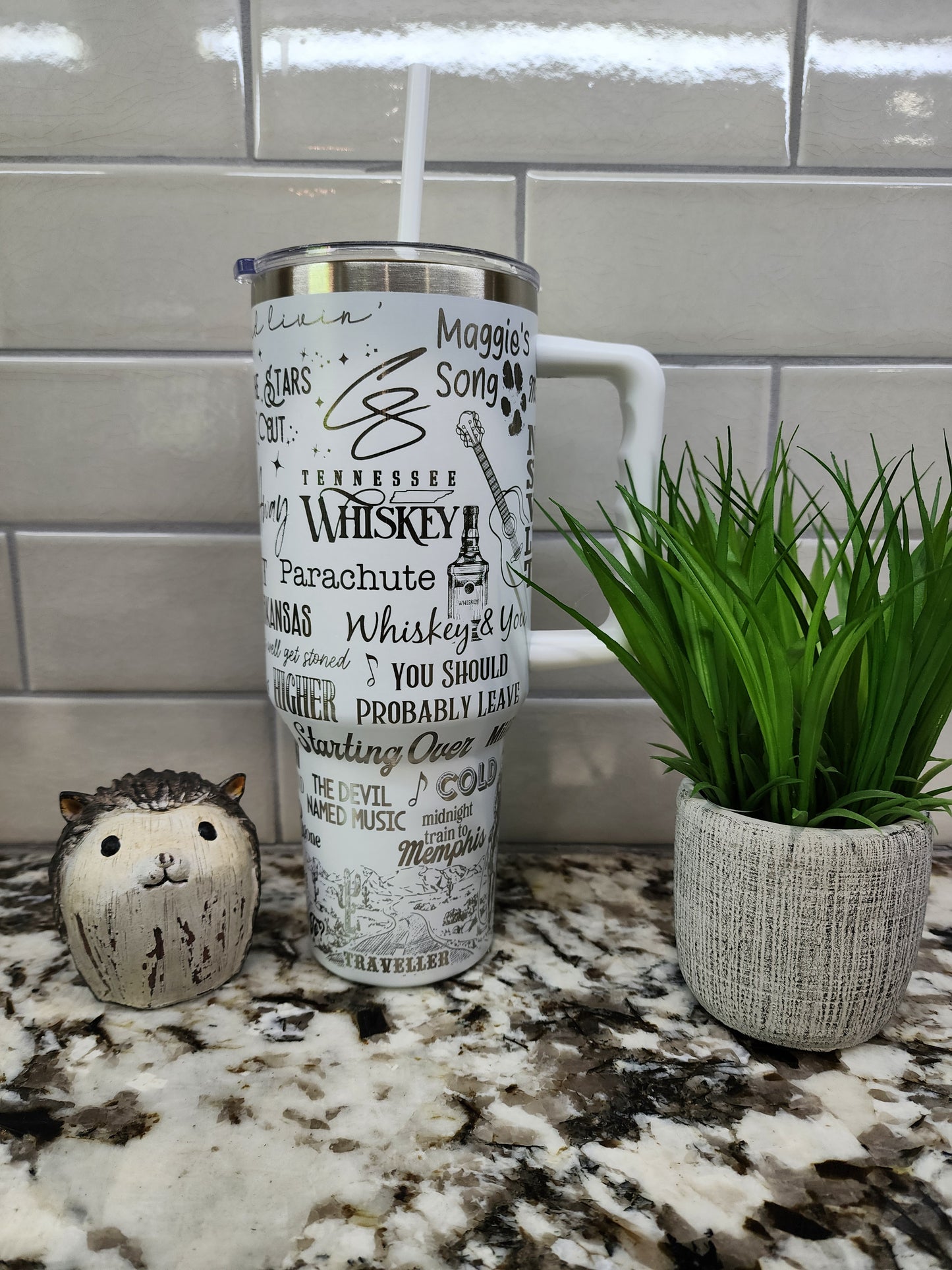 40oz Engraved Chris Stapleton Tumbler: "Tennessee Whiskey Warmth" Edition