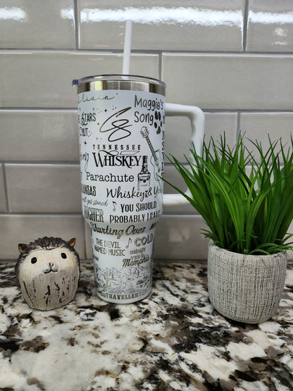 40oz Engraved Chris Stapleton Tumbler: "Tennessee Whiskey Warmth" Edition