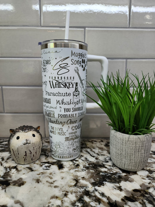 40oz Engraved Chris Stapleton Tumbler: "Tennessee Whiskey Warmth" Edition