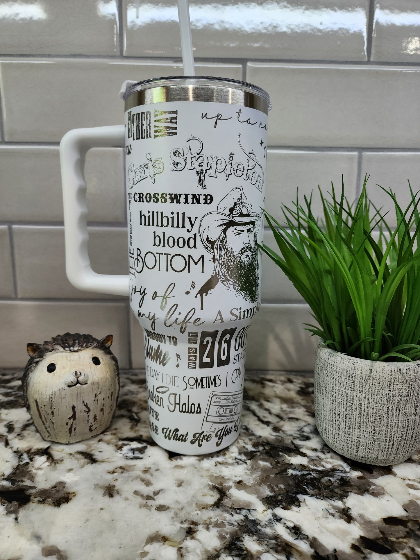 40oz Engraved Chris Stapleton Tumbler: "Tennessee Whiskey Warmth" Edition