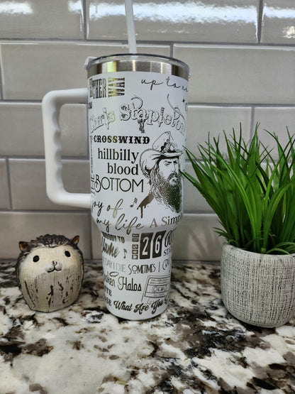 40oz Engraved Chris Stapleton Tumbler: "Tennessee Whiskey Warmth" Edition