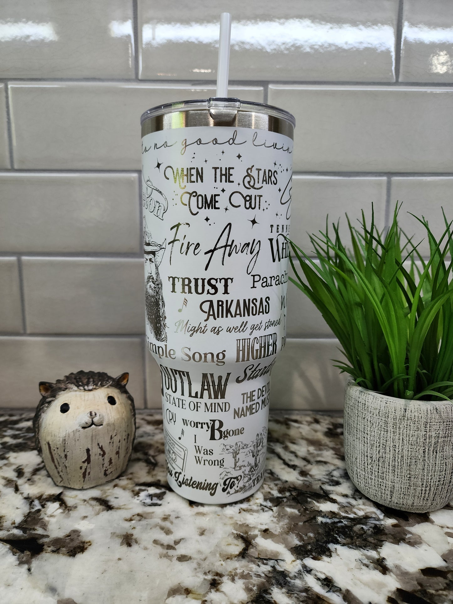 40oz Engraved Chris Stapleton Tumbler: "Tennessee Whiskey Warmth" Edition