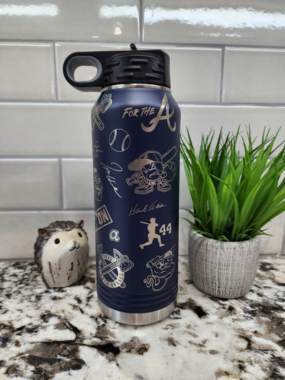 32oz Polar Camel Water Bottle - Atlanta Braves Engraved Edition: "Home Run Hydration"
