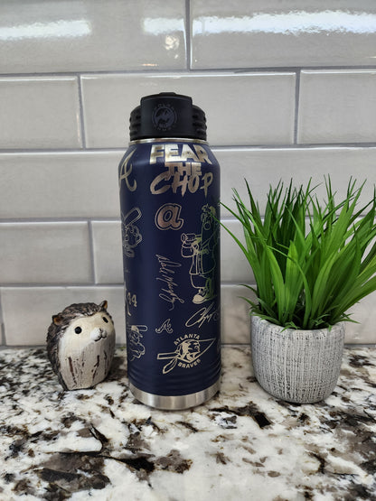32oz Polar Camel Water Bottle - Atlanta Braves Engraved Edition: "Home Run Hydration"
