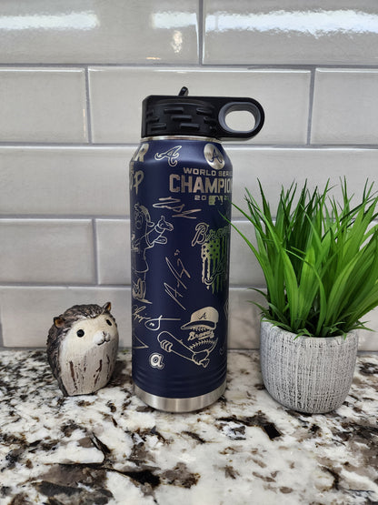 32oz Polar Camel Water Bottle - Atlanta Braves Engraved Edition: "Home Run Hydration"