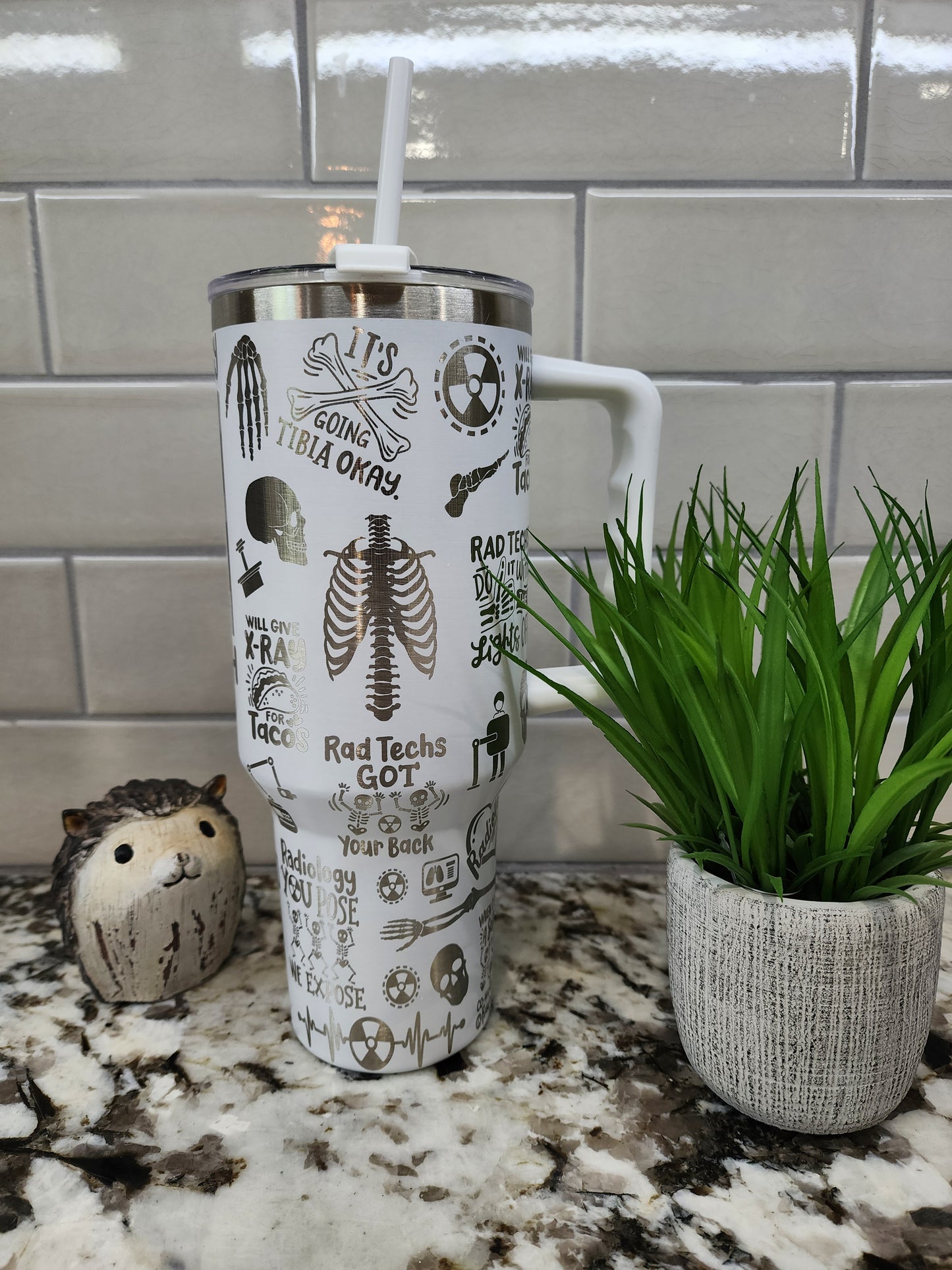 40oz Engraved Radiology Tumbler: "Scan & Sip" Edition