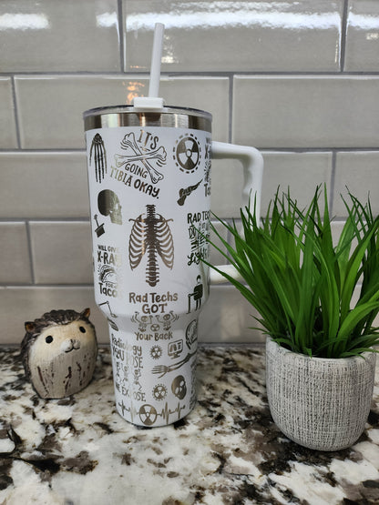 40oz Engraved Radiology Tumbler: "Scan & Sip" Edition