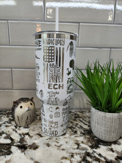 40oz Engraved Radiology Tumbler: "Scan & Sip" Edition