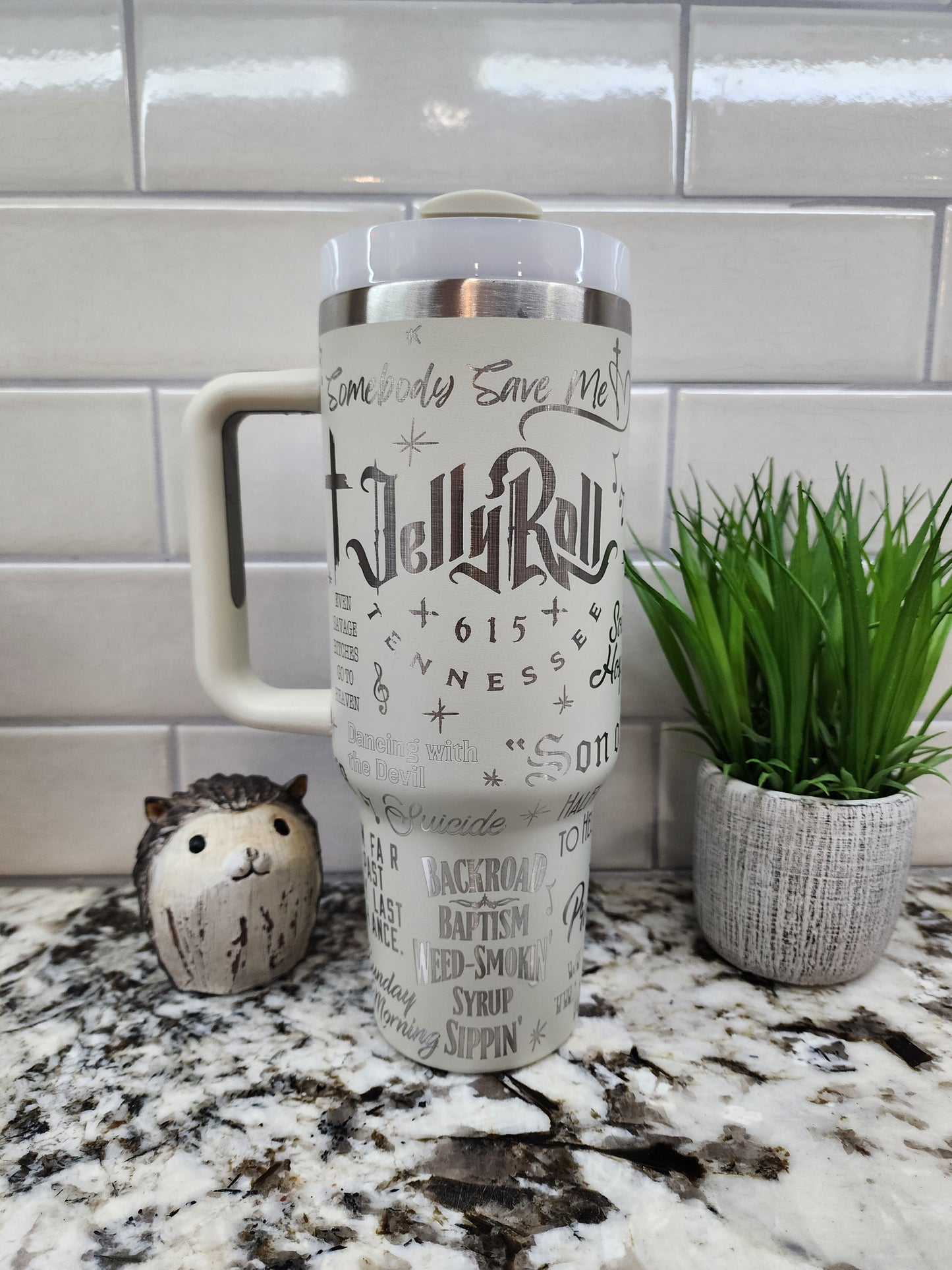 40oz Engraved Jelly Roll Tumbler: "Roll with It" Edition