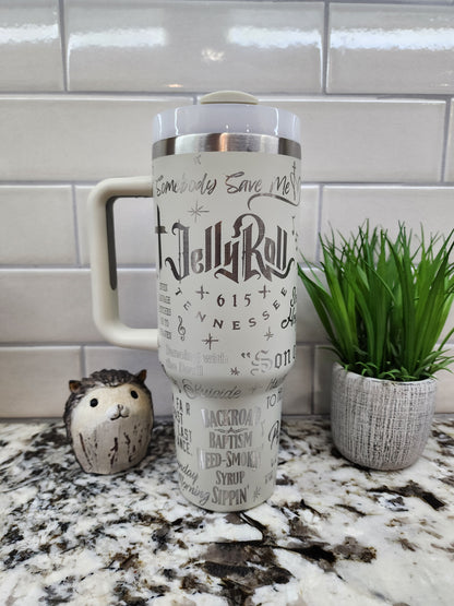40oz Engraved Jelly Roll Tumbler: "Roll with It" Edition