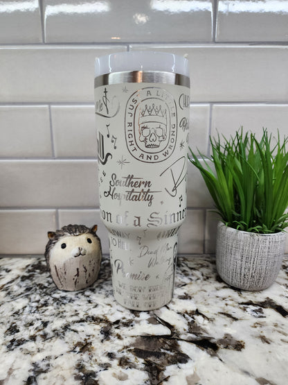 40oz Engraved Jelly Roll Tumbler: "Roll with It" Edition