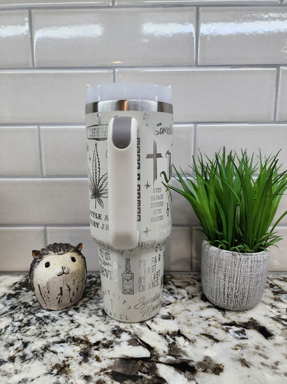 40oz Engraved Jelly Roll Tumbler: "Roll with It" Edition