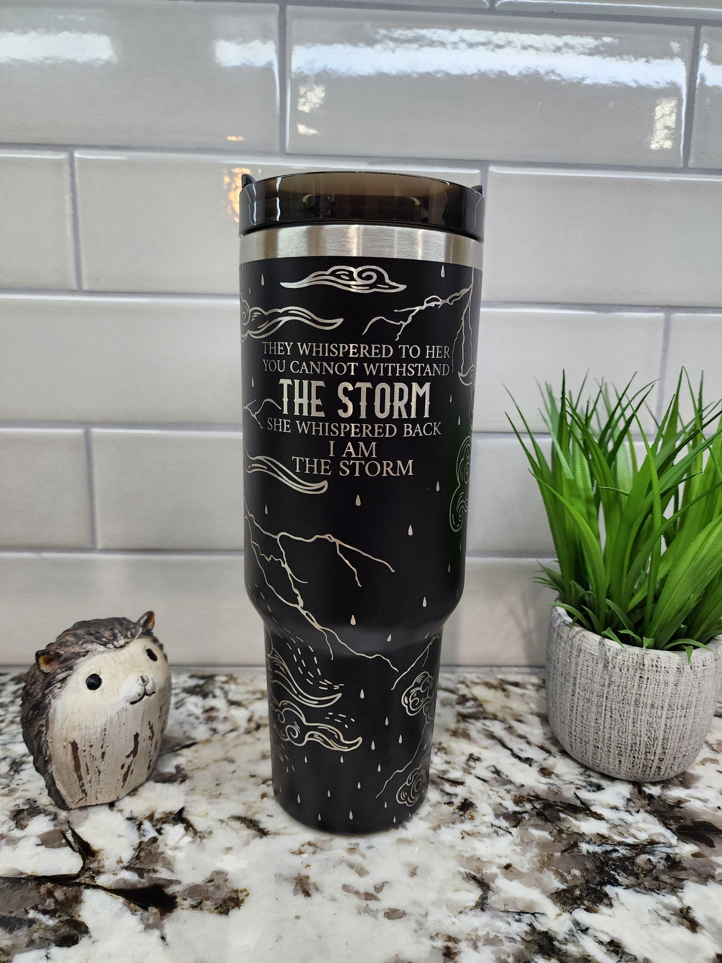 40oz Engraved "I Am The Storm" Tumbler: Empowerment Edition